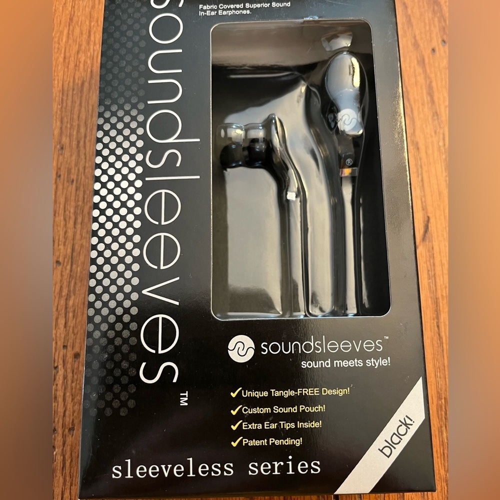 Sound sleeves, fabric covered in-ear earphones, black